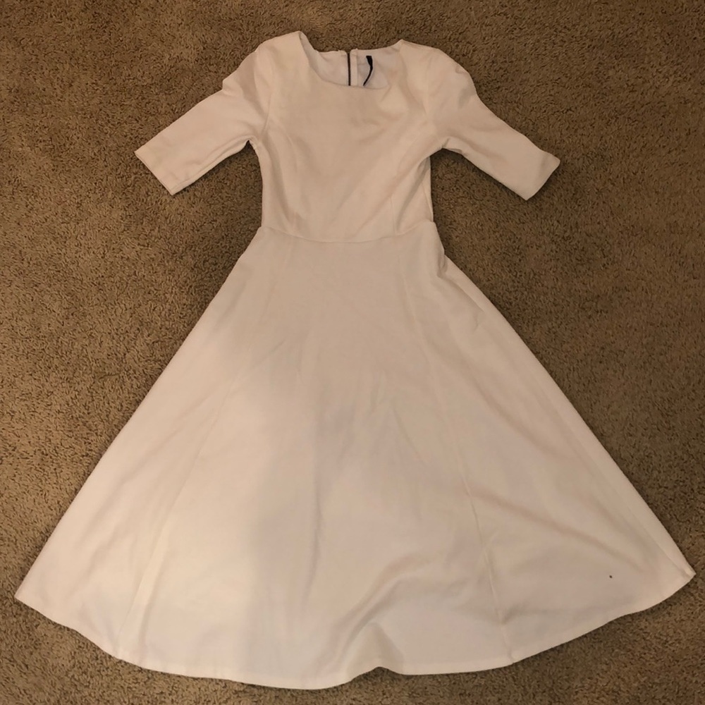 Lulus A Line Ivory Dress 1/3 Sleeves
